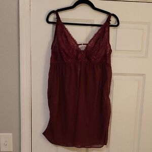 Cacique Burgundy Lace Chemise